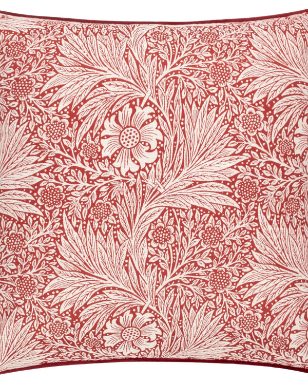 Morris & Co Marigold Piped Jacquard Cushion in Russet
