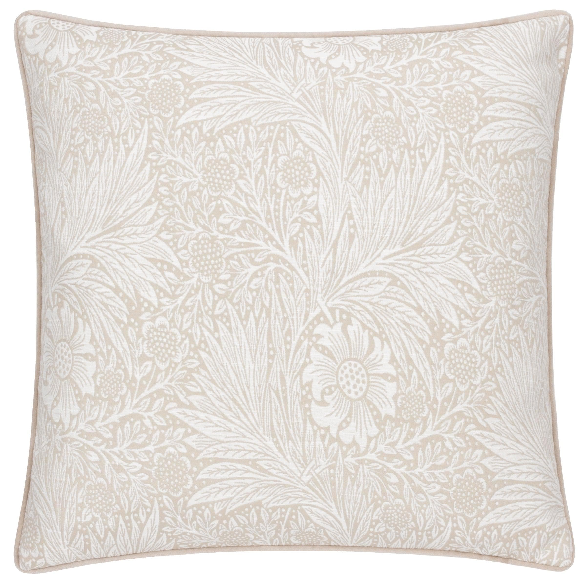 Morris & Co (Riva Home) Morris & Co Cushions Morris & Co Marigold Piped Jacquard Cushion in Stone