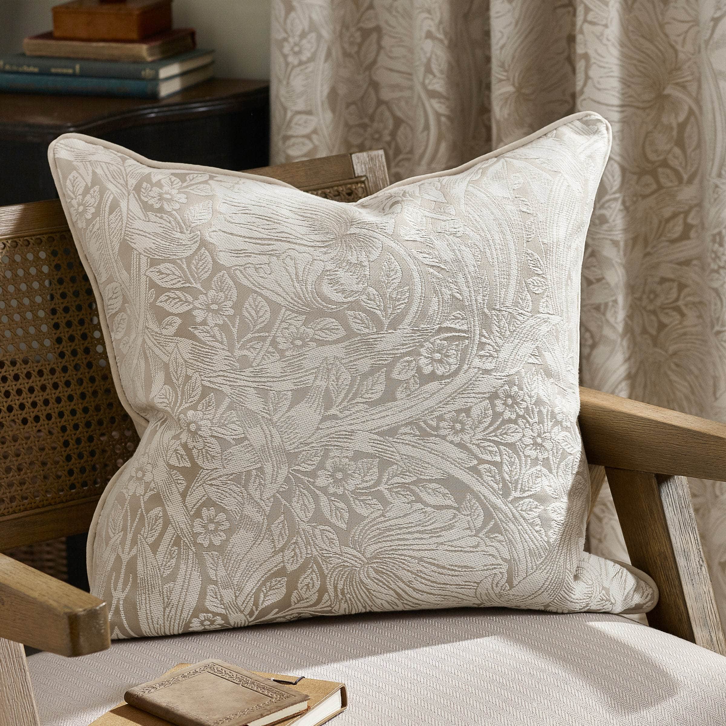 Morris & Co (Riva Home) Morris & Co Cushions PIMPERNEL JACQUARD CUSHION Linen by Morris & Co