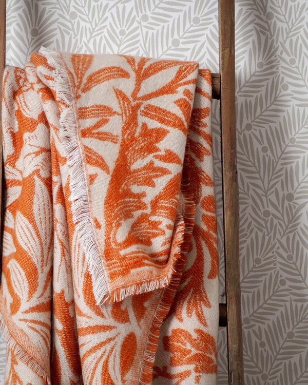 ACORN TONAL JACQUARD THROW | Brick by Morris & Co