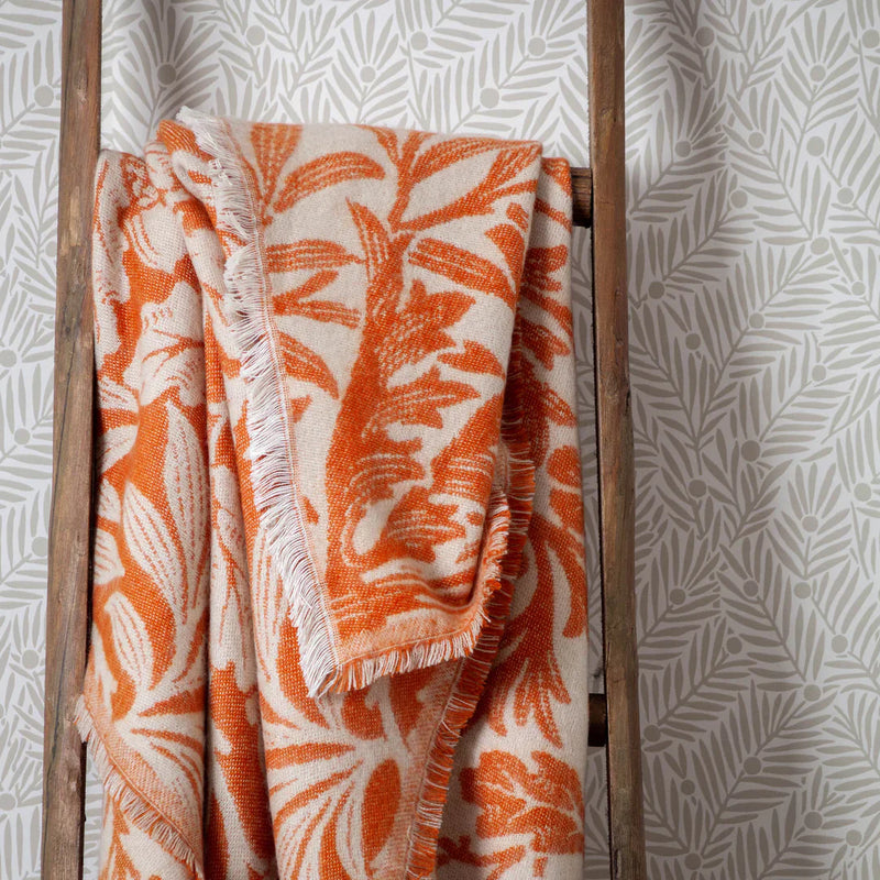 ACORN TONAL JACQUARD THROW | Brick by Morris & Co