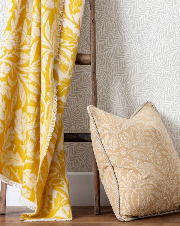 ACORN TONAL JACQUARD THROW | Gold by Morris & Co