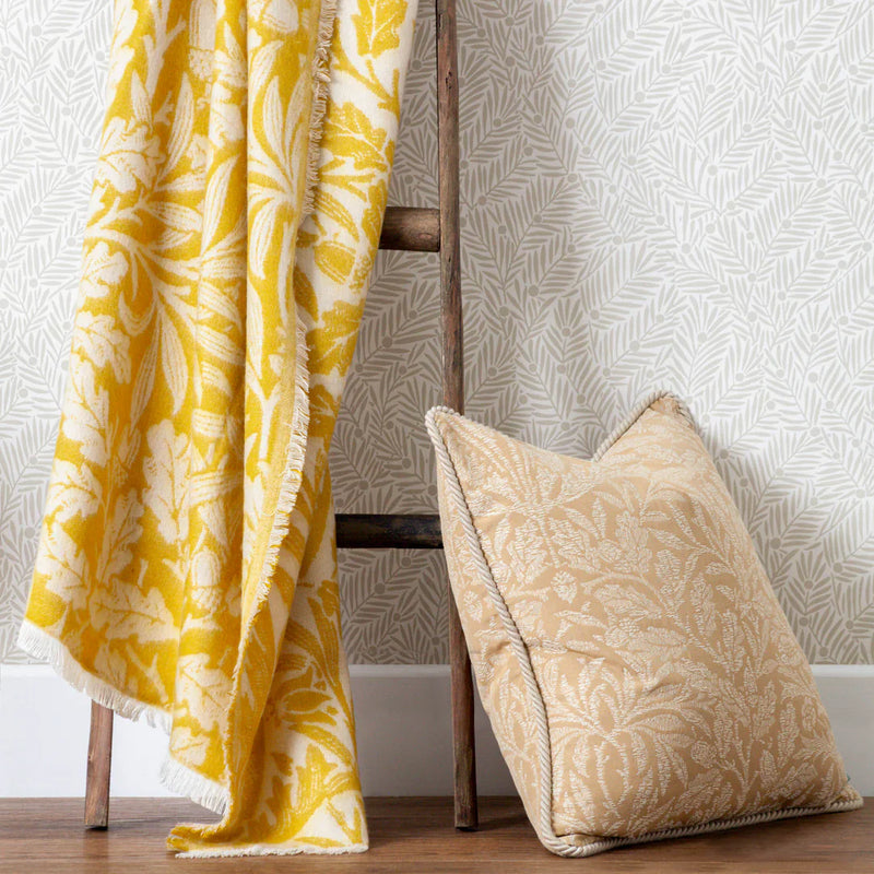 ACORN TONAL JACQUARD THROW | Gold by Morris & Co