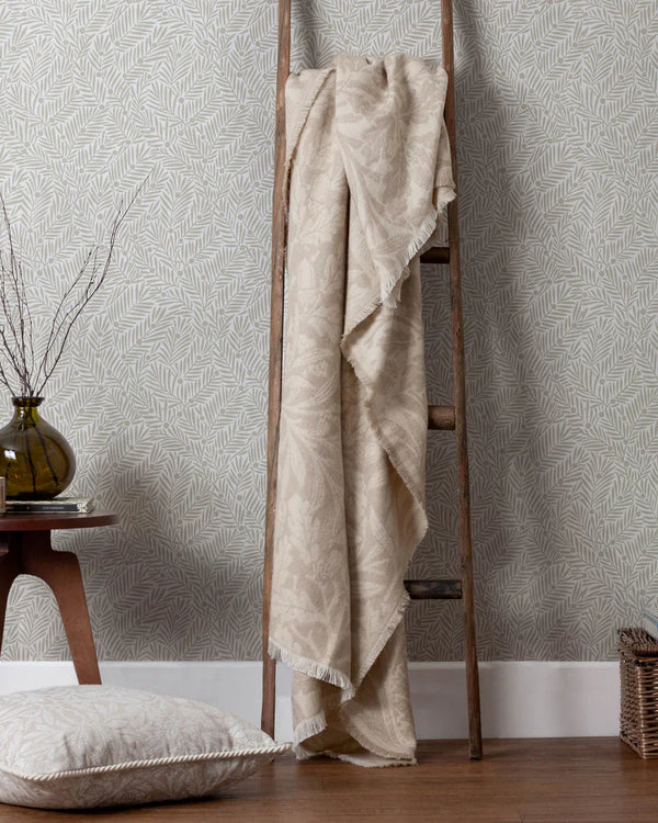 ACORN TONAL JACQUARD THROW | Linen by Morris & Co