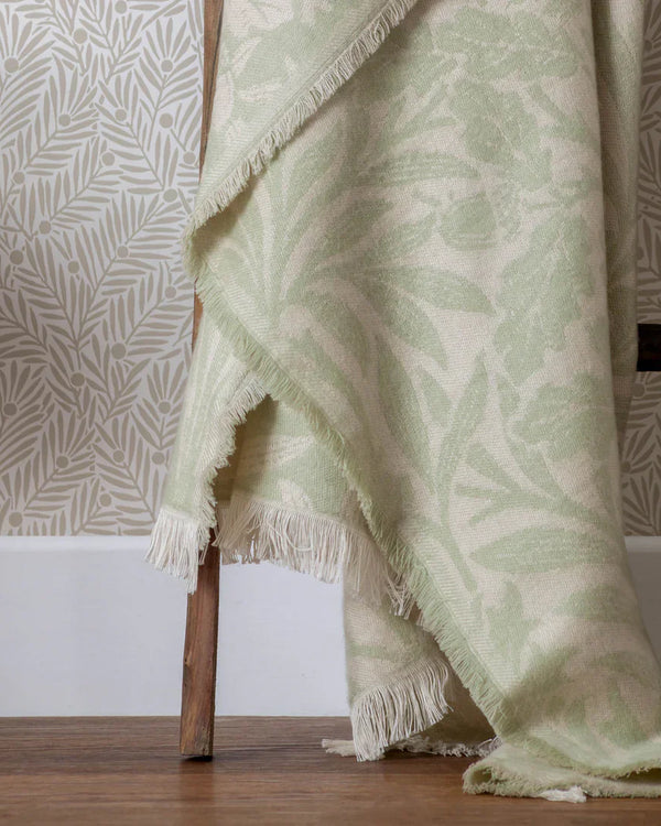 ACORN TONAL JACQUARD THROW | Sage by Morris & Co