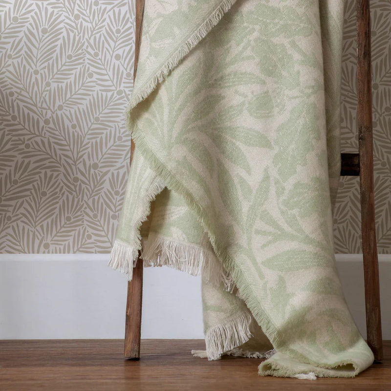 ACORN TONAL JACQUARD THROW | Sage by Morris & Co