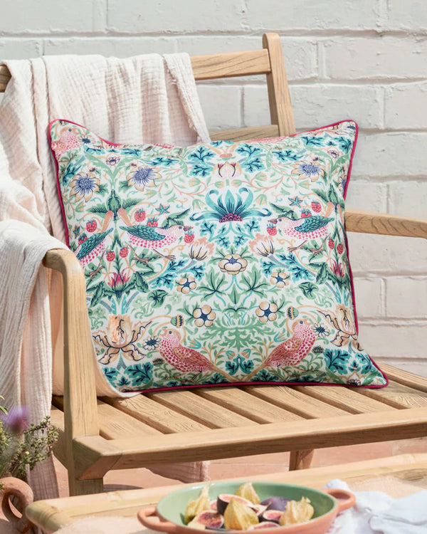 STRAWBERRY THIEF OUTDOOR CUSHION by Morris & Co