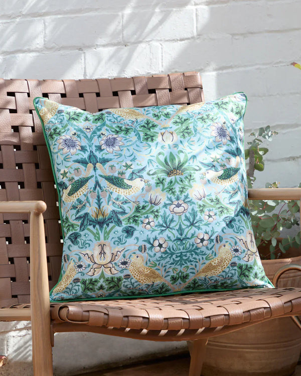 STRAWBERRY THIEF OUTDOOR CUSHION by Morris & Co