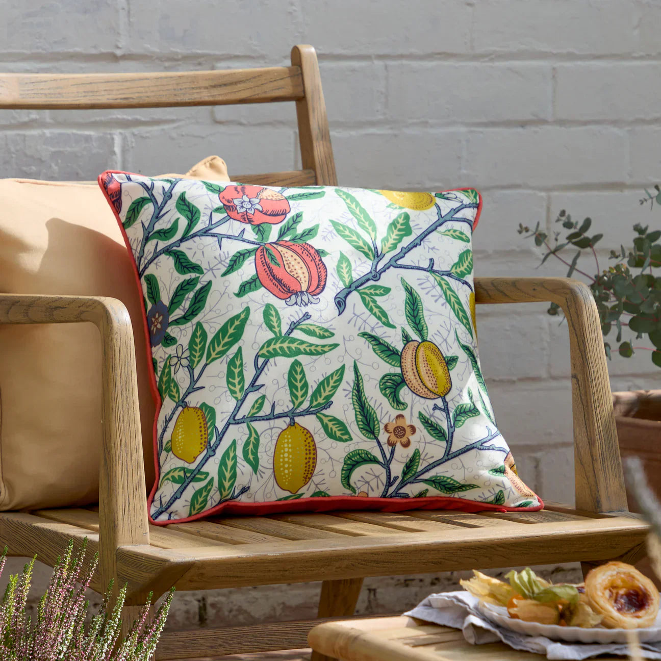 Morris & Co (Riva Home) Outdoor Designer Cushions Yellow/Tomato Red FRUITS OUTDOOR CUSHION by Morris & Co