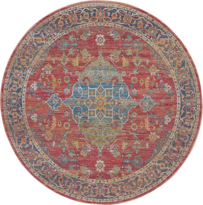 Nourison & Home Designer Rugs 122cm Circle / ANR01   MULTICOLOR Rug Ankara Global Area Rug Collection by Nourison and Home