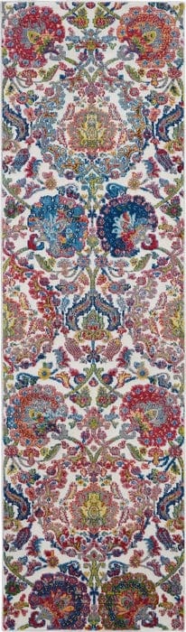 Nourison & Home Designer Rugs 183cm x 61cm / ANR06 Ivory/Blue Rug Ankara Global Area Rug Collection by Nourison and Home