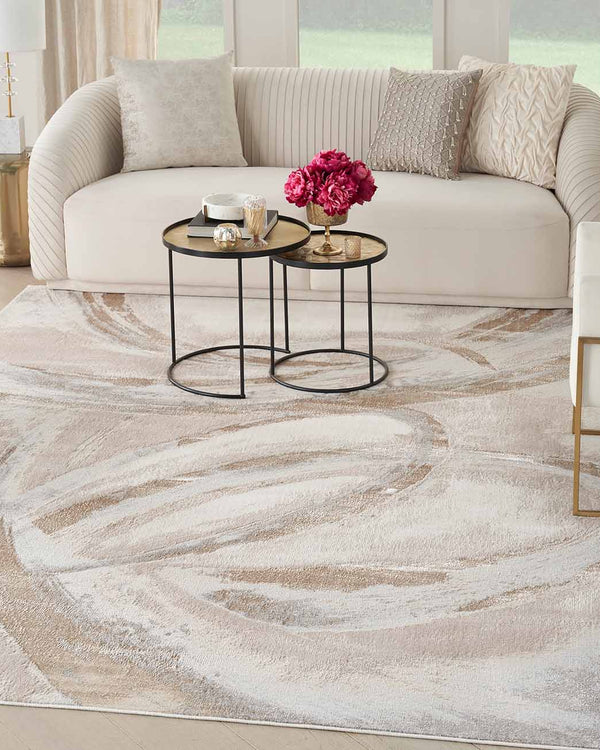 Inspire Me! Home Décor Brushstrokes Rug Series by Nourison Home - Beige/Grey