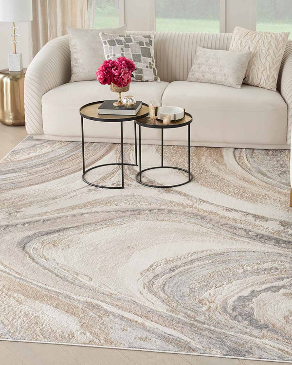 Inspire Me! Home Décor Brushstrokes Rug Series by Nourison Home - Cream/Grey