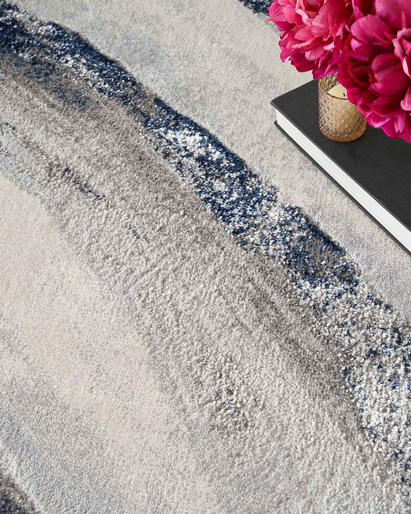 Inspire Me! Home Décor Brushstrokes Rug Series by Nourison Home - Grey/Navy