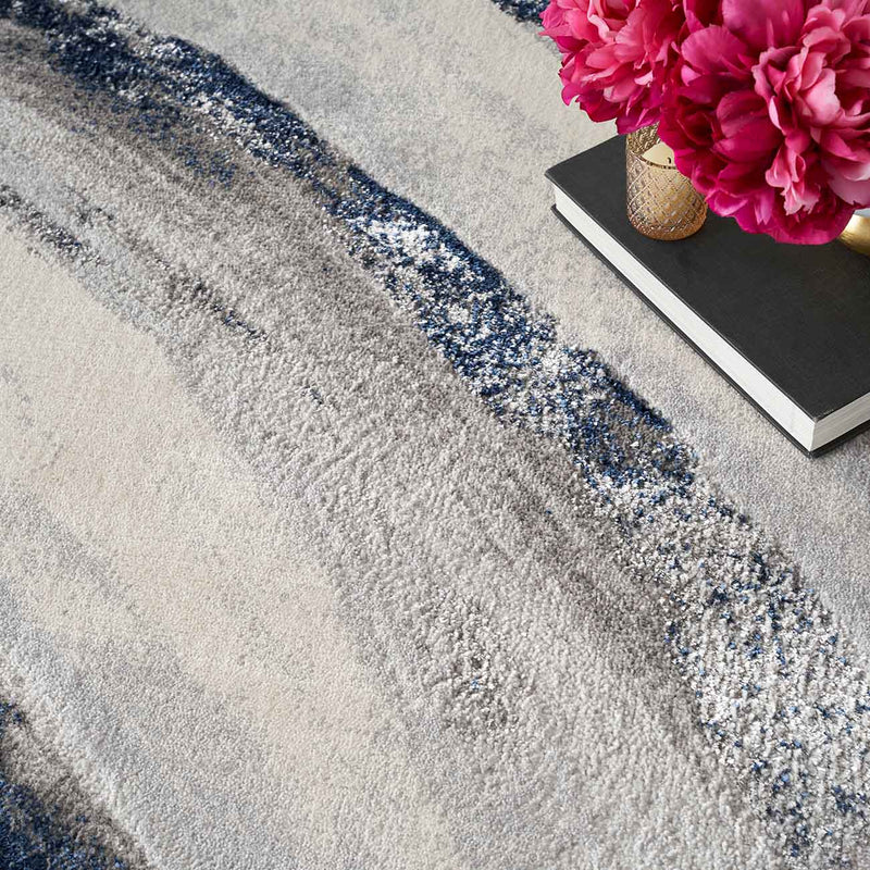 Inspire Me! Home Décor Brushstrokes Rug Series by Nourison Home - Grey/Navy