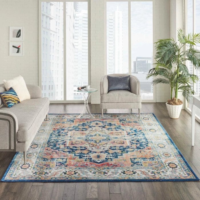 Nourison & Home Designer Rugs 229cm x 160cm / ANR11 Blue/Multicolor Rug Ankara Global Area Rug Collection by Nourison and Home