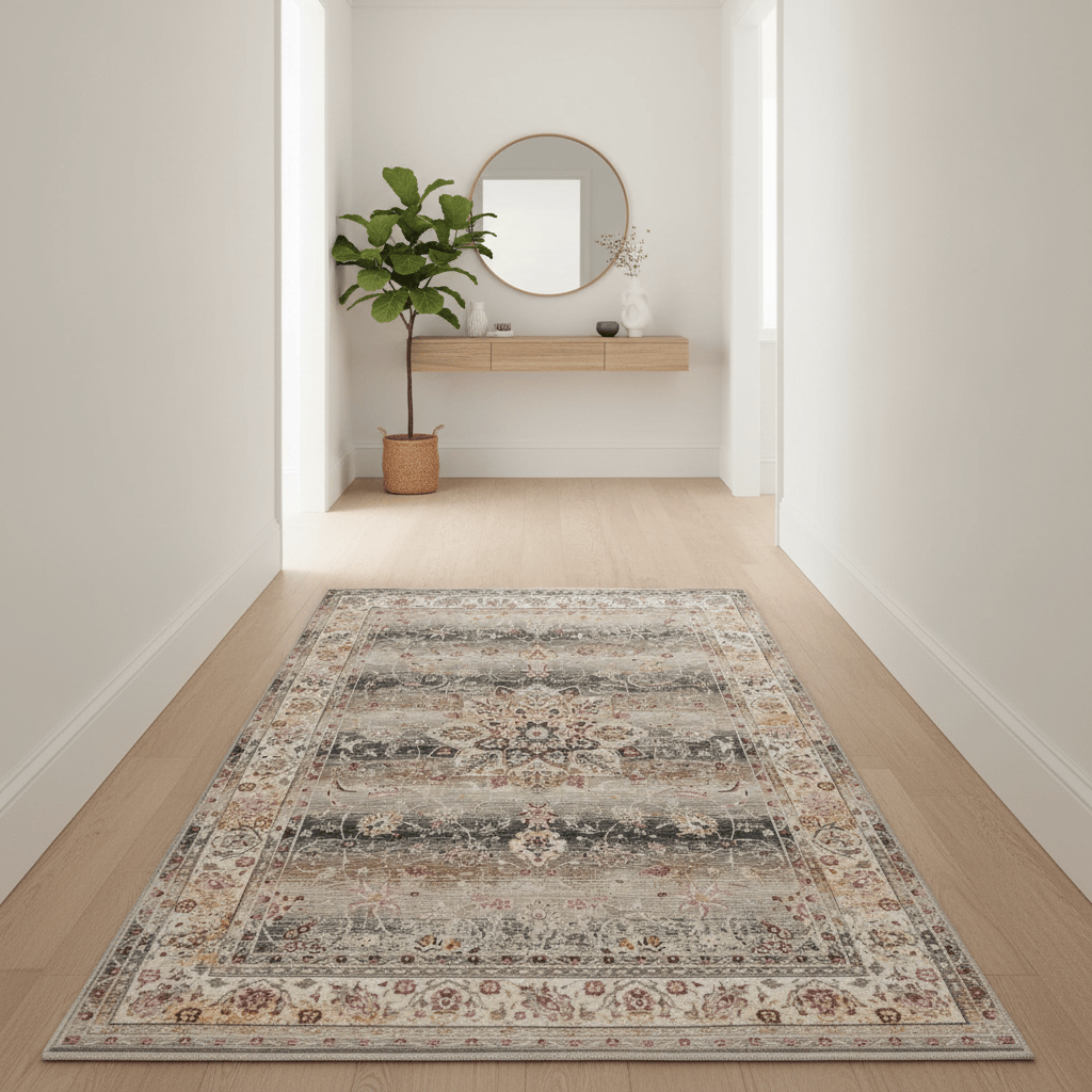 Nourison & Home Designer Rugs 244 x 71 cm (8’0” x 2’4”) – Runner / Grey NOURISON VINTAGE KASHAN VKA01 AREA RUG  by Nourison