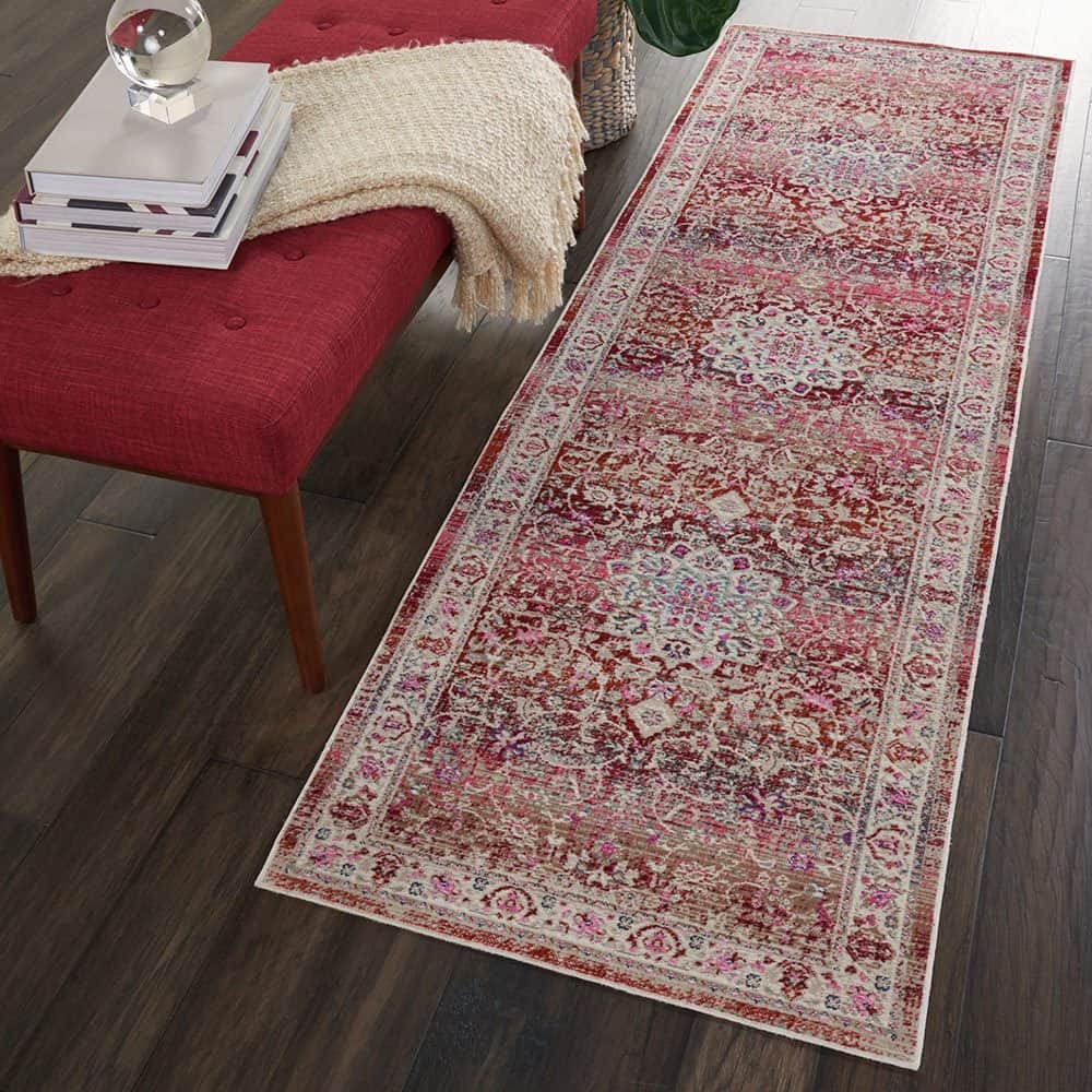 Nourison & Home Designer Rugs 244 x 71 cm (8’0” x 2’4”) – Runner / Red NOURISON VINTAGE KASHAN VKA01 AREA RUG  by Nourison