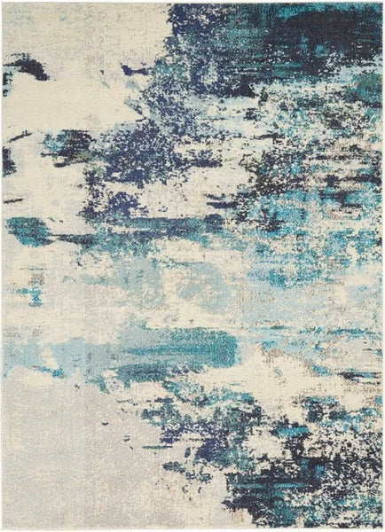 Celestial CES02 Ivory/Teal Blue Rug by Nourison Home
