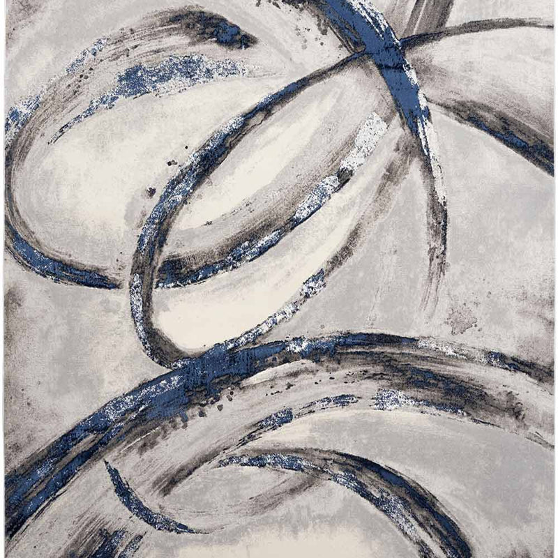 Inspire Me! Home Décor Brushstrokes Rug Series by Nourison Home - Grey/Navy