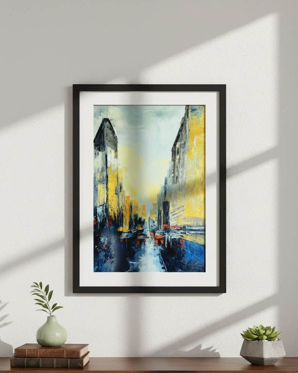 CITYLIGHTS AT DUSK FRAMED ART PRINT by Original Irish Art