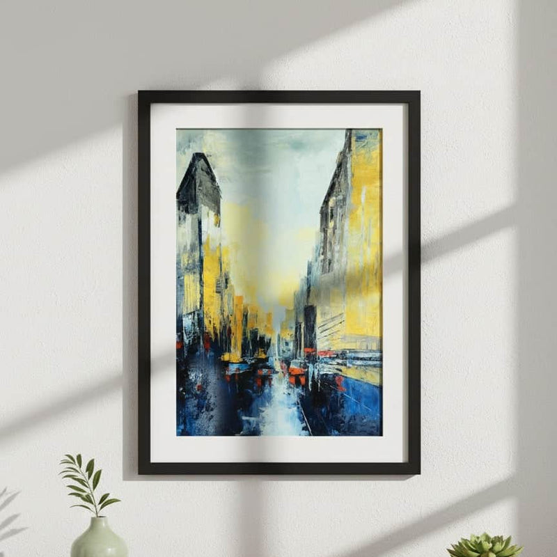 CITYLIGHTS AT DUSK FRAMED ART PRINT by Original Irish Art