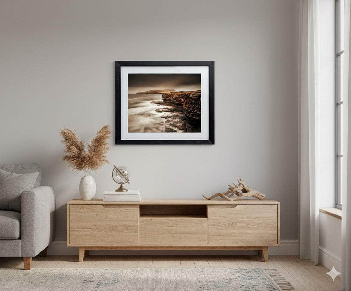 Original Irish Art Print DONEGAL CLIFFS AT MUCKROSS POINT | OPEN EDITION PRINT | FRAMED by Original Irish Art