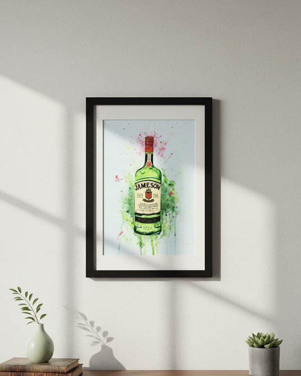 JAMESON WHISKEY BOTTLE FRAMED ART PRINT by Jasper