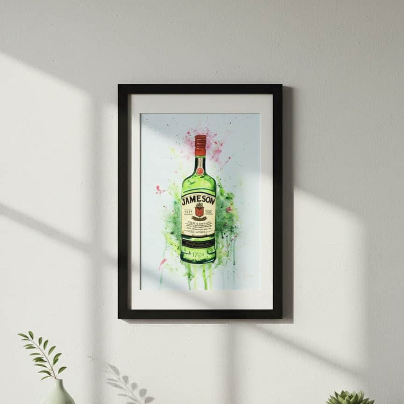 JAMESON WHISKEY BOTTLE FRAMED ART PRINT by Jasper