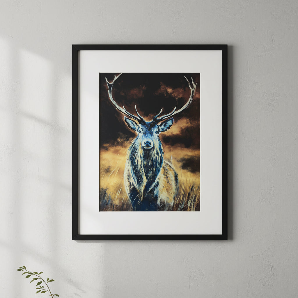 Original Irish Art Print MAJESTIC STAG FRAMED ART PRINT by Original Irish Art