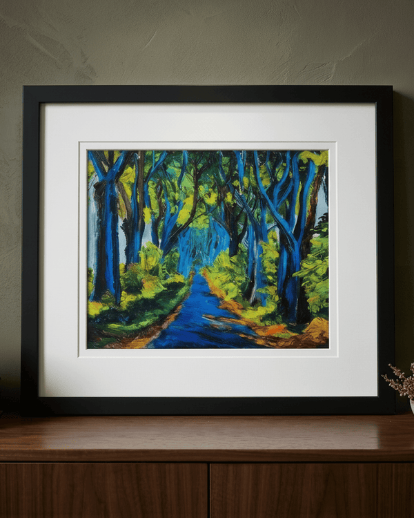 THE DARK HEDGES BLACK FRAMED PRINT by Original Irish Art