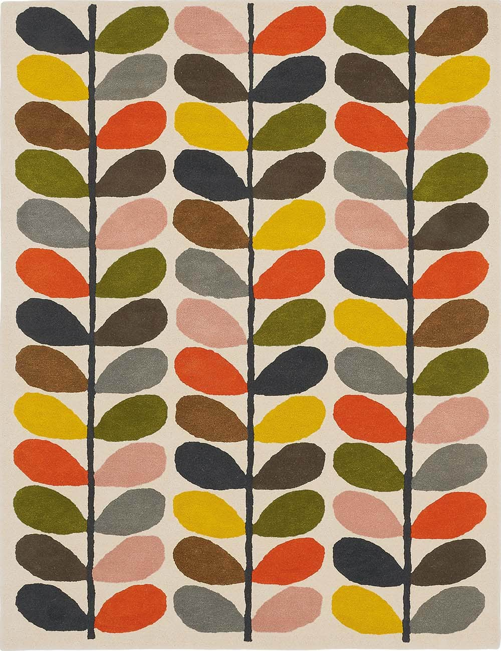 Orla Kiely (Brink & Campman) Designer Rugs 120/180cm / Classic Orla Kiely Design - Multi Stem Wool Rug (available in 3 colours) by Brink & Campman