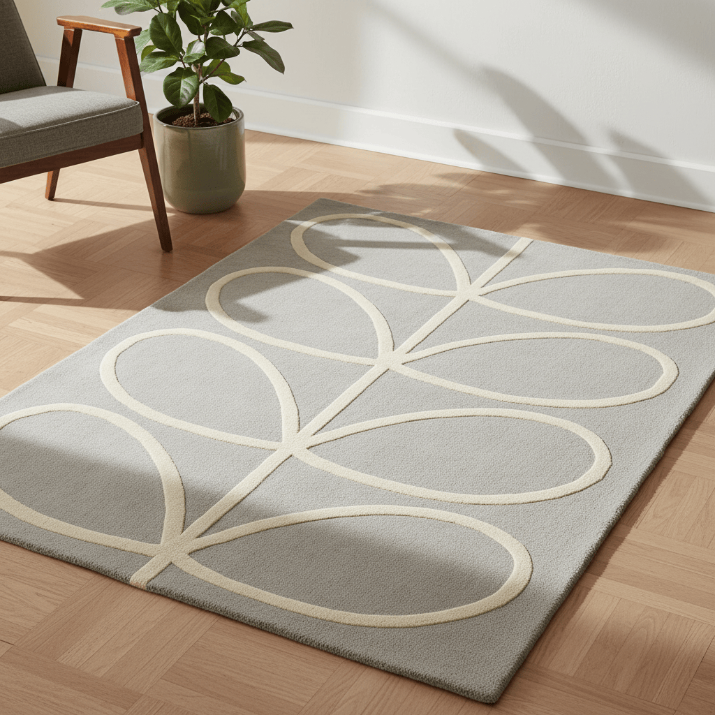 Orla Kiely (Brink & Campman) Designer Rugs 120 centimetres by 180 centimetres (3 feet 11 inches by 5 feet 11 inches) / Classic ORLA KIELY GIANT LINEAR STEM AREA RUG  by Brink and Campman