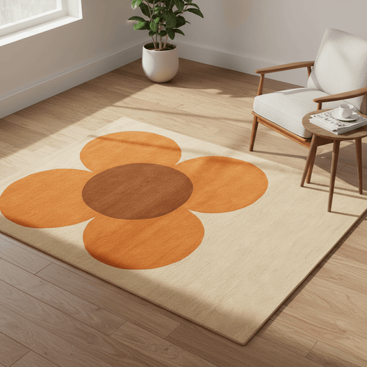 Orla Kiely (Brink & Campman) Designer Rugs 120 centimetres by 180 centimetres (3 feet 11 inches by 5 feet 11 inches) ORLA KIELY FLOWER PLACEMENT AREA RUG  by Brink and Campman