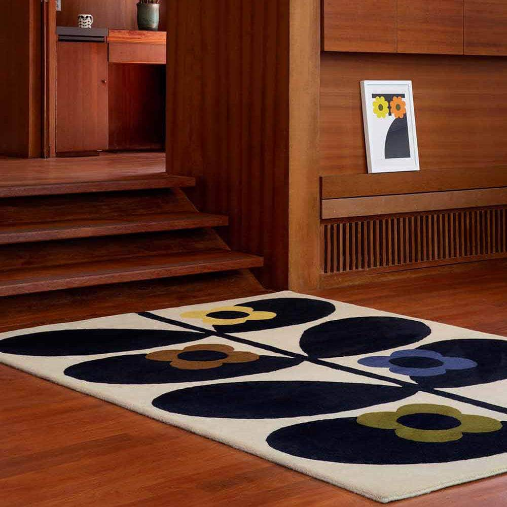 Orla Kiely (Brink & Campman) Designer Rugs Orla Kiely Design - Wild Rose Fawn Wool Rug by Brink & Campman