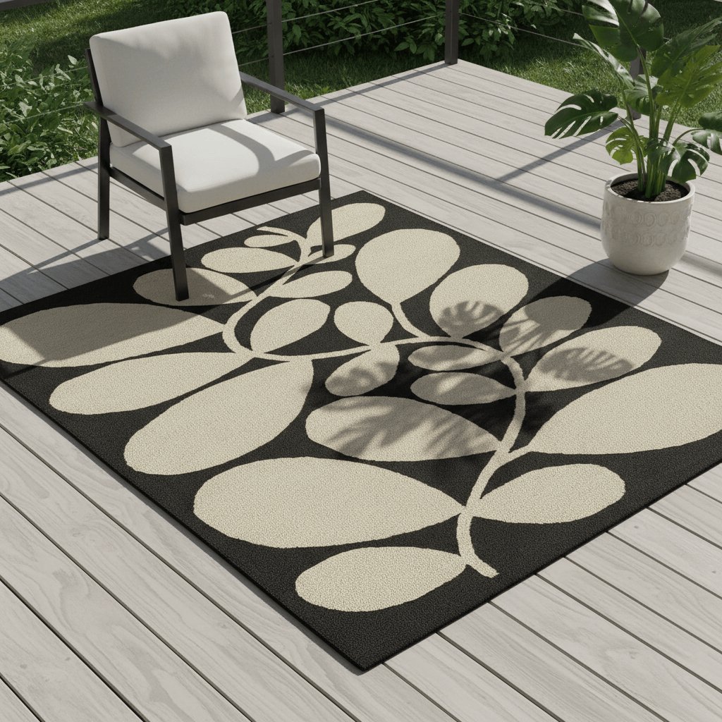 Orla Kiely (Brink & Campman) Outdoor Rugs 140 x 200cm / 4’7” x 6’7” / Sycamore ORLA KIELY INDOOR OUTDOOR SYCAMORE AREA RUG  by Brink and Campman