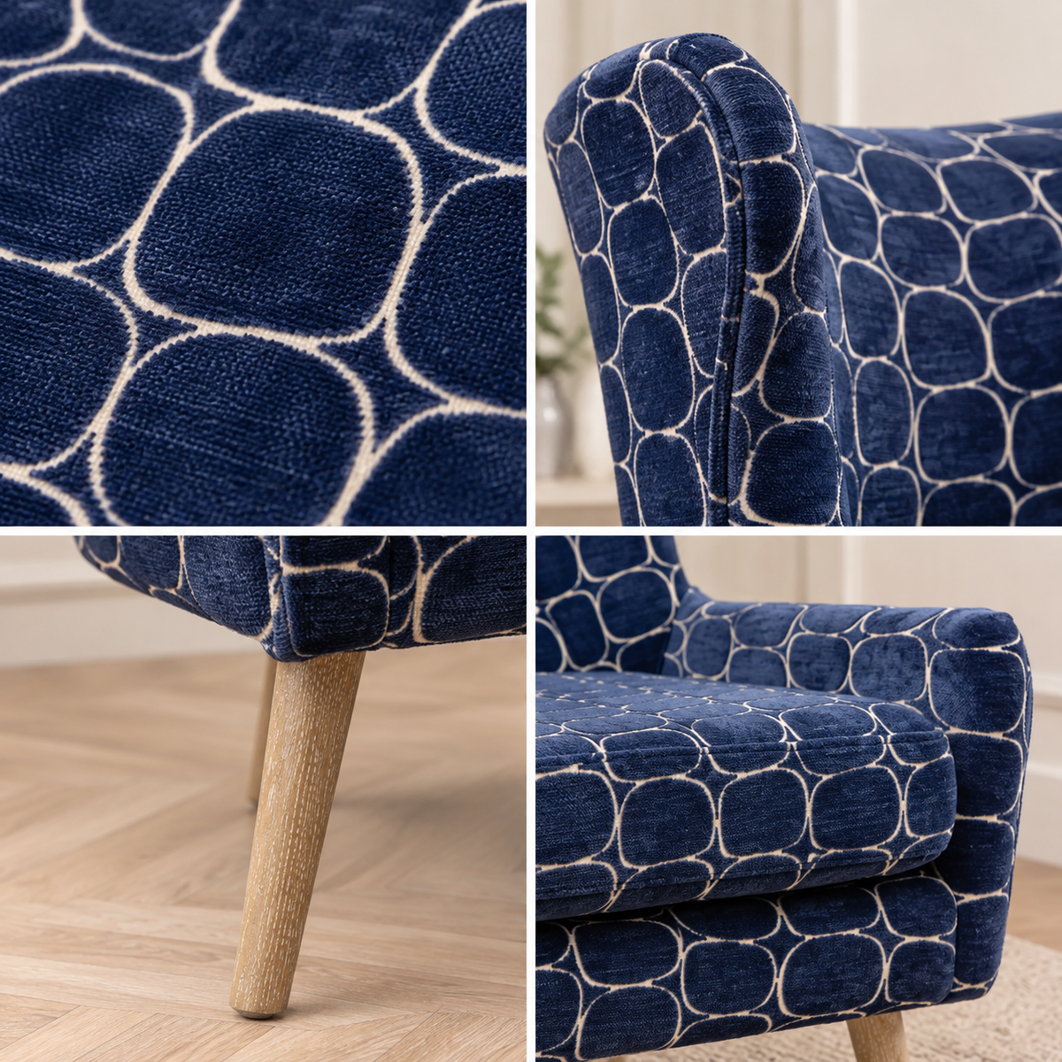 OSWALD VELVET WINGBACK CHAIR – BLUE OR GREEN by Voyage Maison