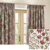 Paoletti Curtains Ophelia Floral Jacquard Pencil Pleat Curtains in Rednut- 229 x 229cm (90 in x 90in)