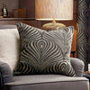 Paoletti Cushions Black / 45 x 45cm Gatsby Jacquard Piped feather filled Cushion  55 x 55cm