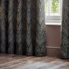 Paoletti Gatsby Jacquard Eyelet Curtains in Black - 229 x 229cm (90 in x 90in)