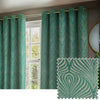 Paoletti Gatsby Jacquard Eyelet Curtains in Emerald - 229 x 229cm (90 in x 90in)