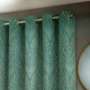 Paoletti Gatsby Jacquard Eyelet Curtains in Emerald - 229 x 229cm (90 in x 90in)