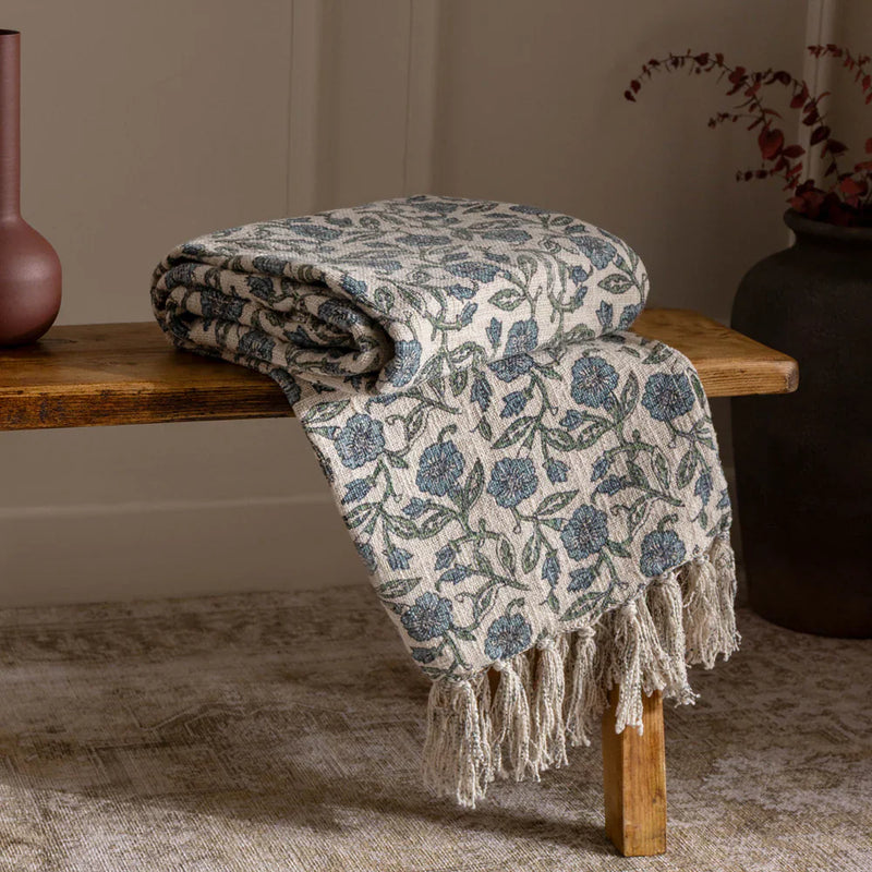 DELPHINE PRINTED COTTON THROW  by Paoletti