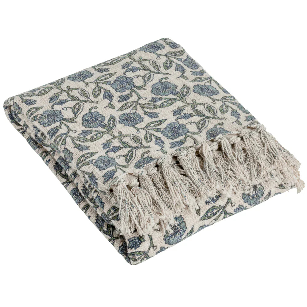 Paoletti (Riva Home) Bedspread/Throw DELPHINE PRINTED COTTON THROW  by Paoletti