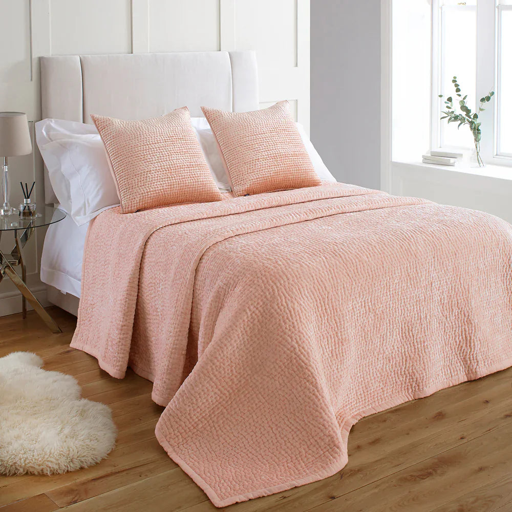 Paoletti (Riva Home) Bedspread/Throw PAOLETTI BROOKLANDS BEDSPREAD BLUSH by Paoletti