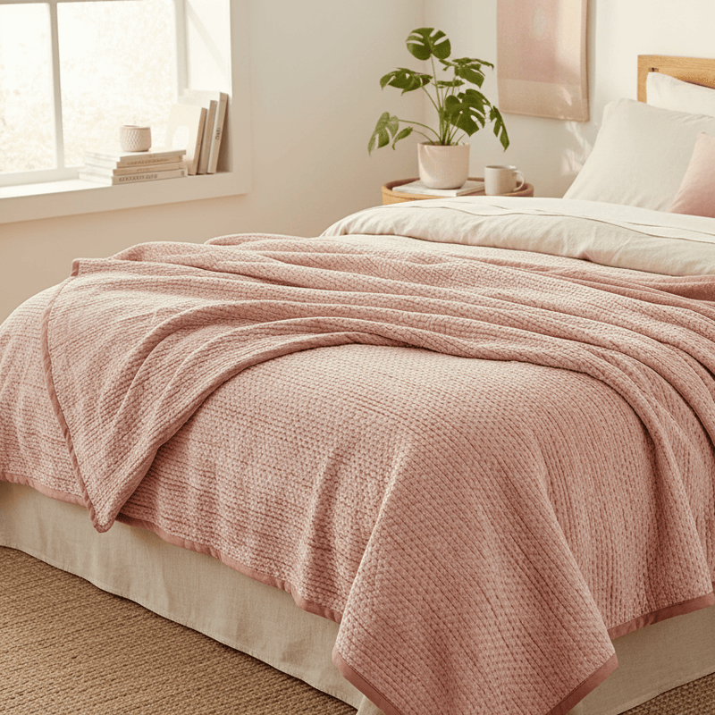 BROOKLANDS LARGE BEDSPREAD – BLUSH by Paoletti