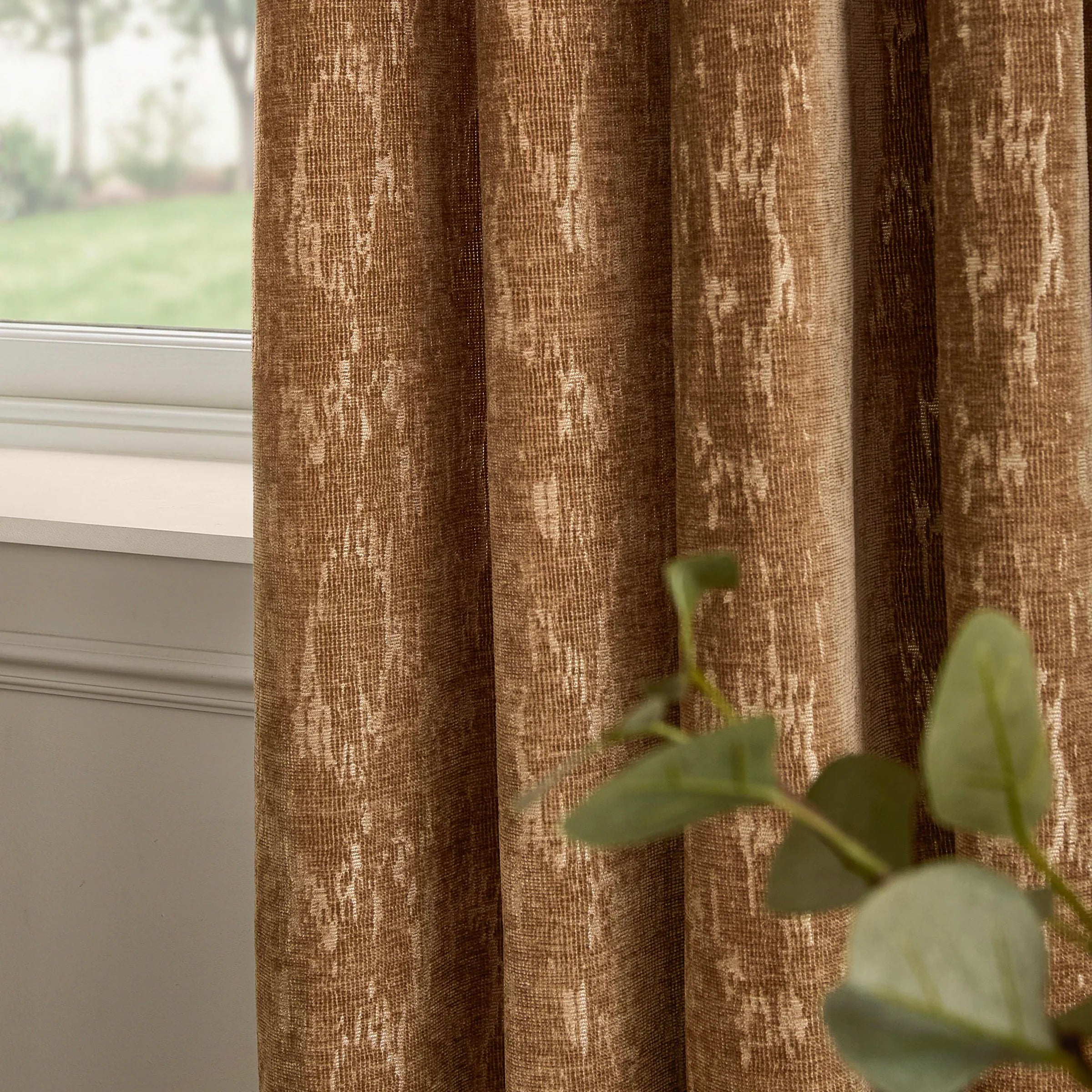Paoletti (Riva Home) Curtains AURELIO CHENILLE LINED EYELET CURTAINS by Paoletti