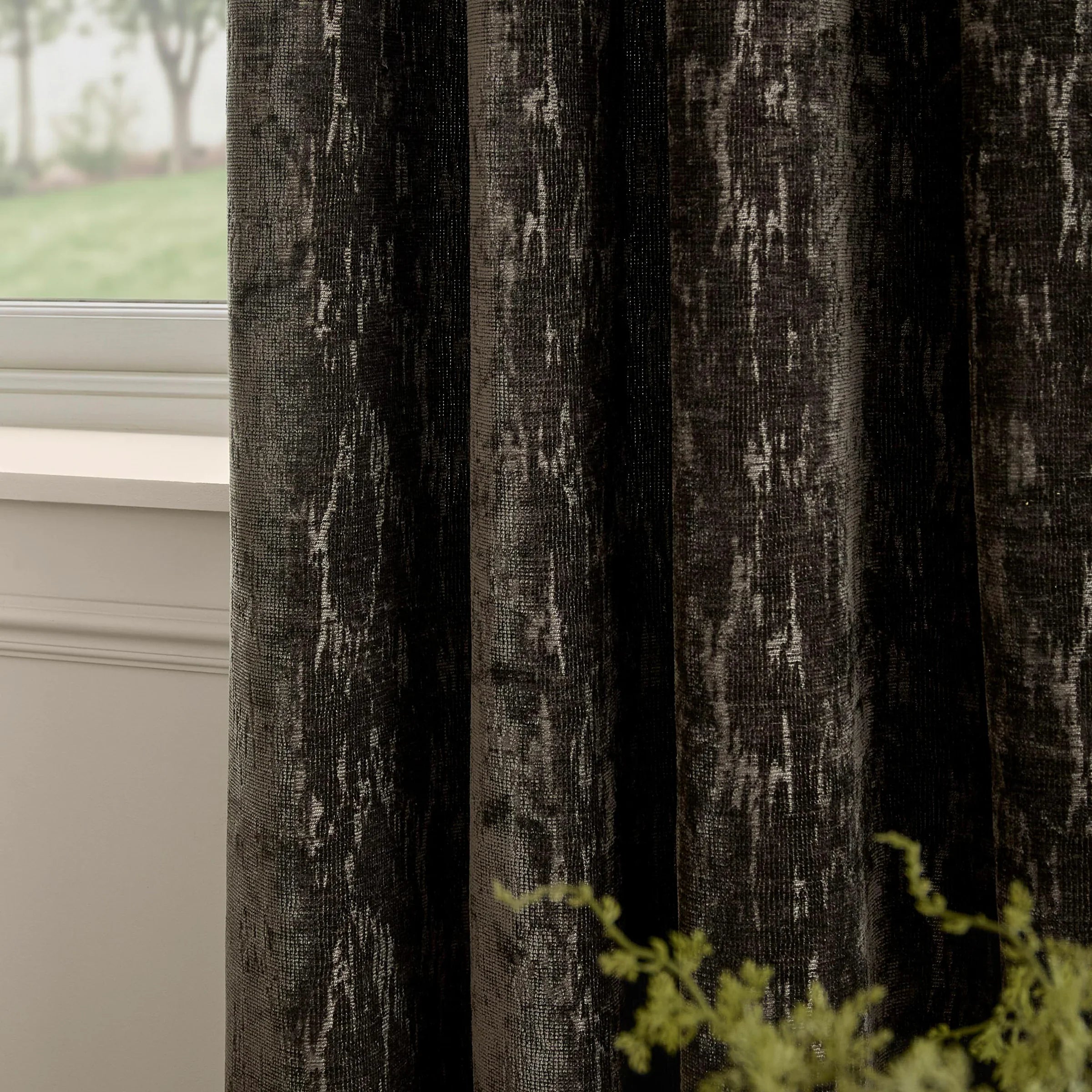 Paoletti (Riva Home) Curtains AURELIO CHENILLE LINED EYELET CURTAINS by Paoletti