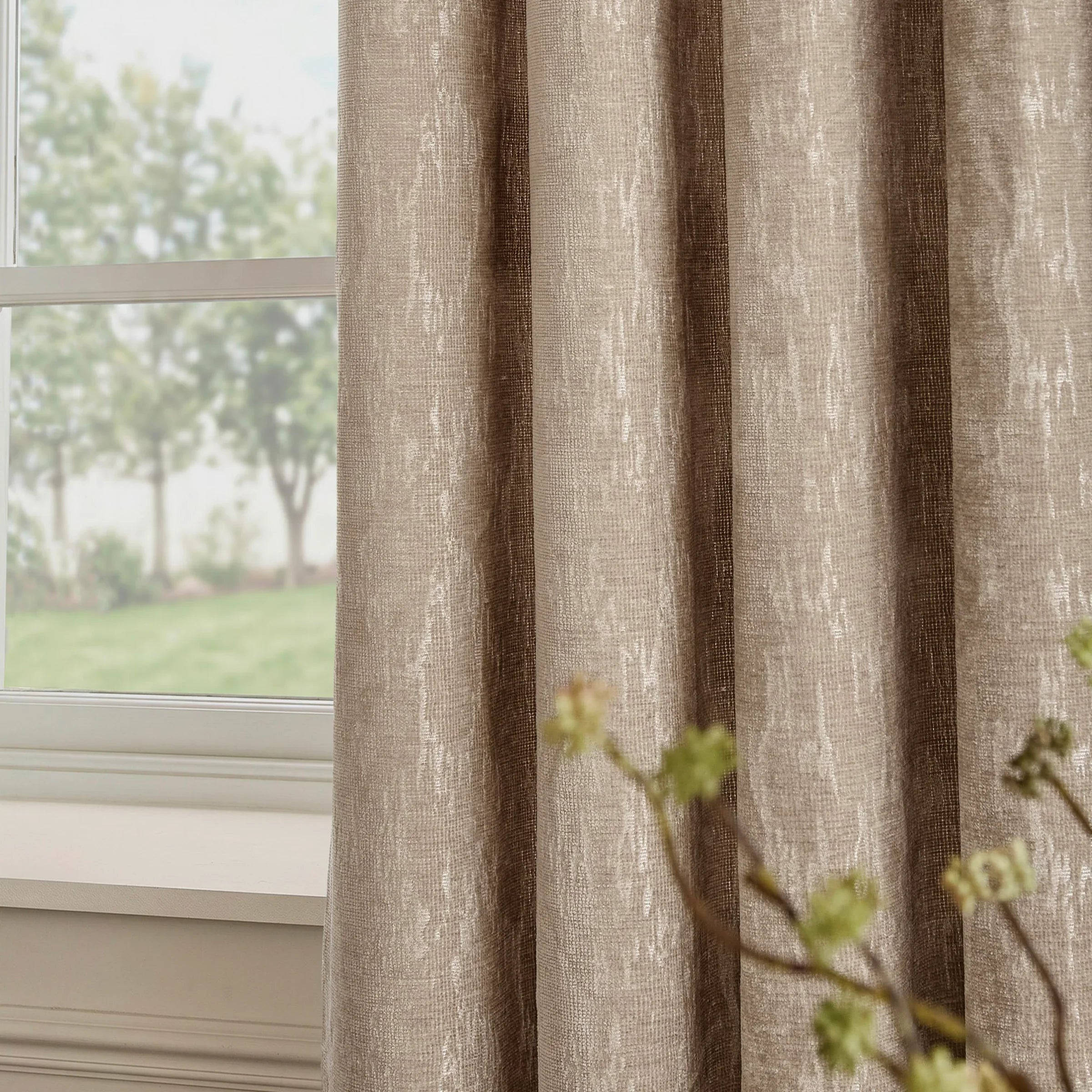 Paoletti (Riva Home) Curtains AURELIO CHENILLE LINED EYELET CURTAINS by Paoletti