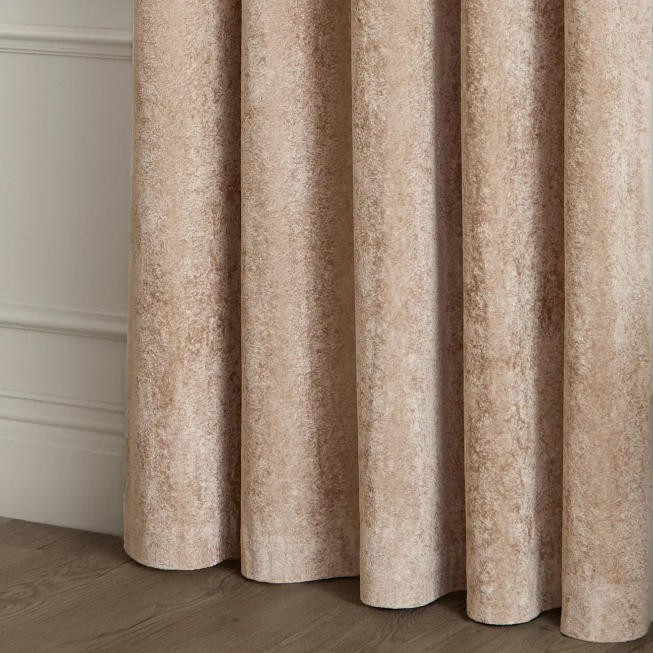 Paoletti (Riva Home) Curtains LUSTRE VELVET FULLY LINED EYELET CURTAINS OYSTER by Paoletti